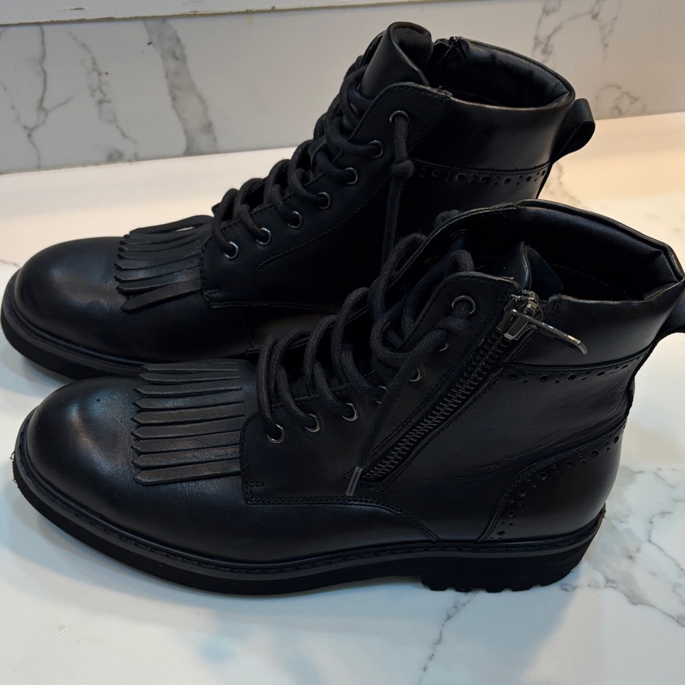 Black Leather Men's Boots